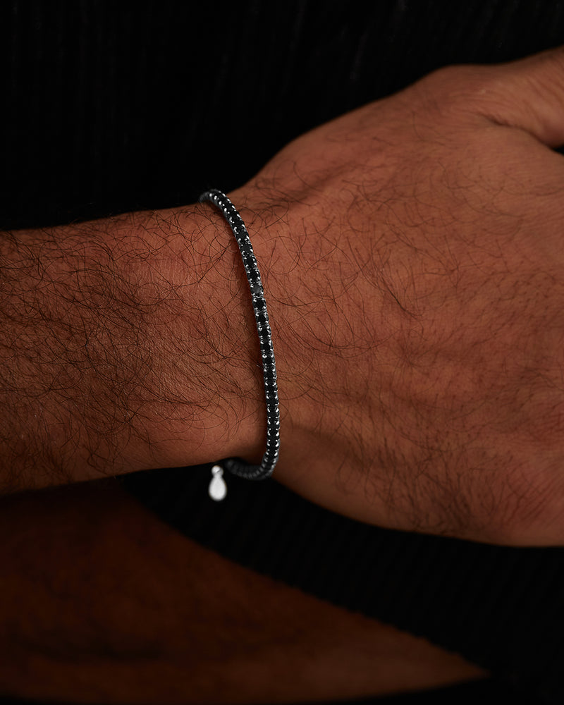 Black Stone Silver Bracelet