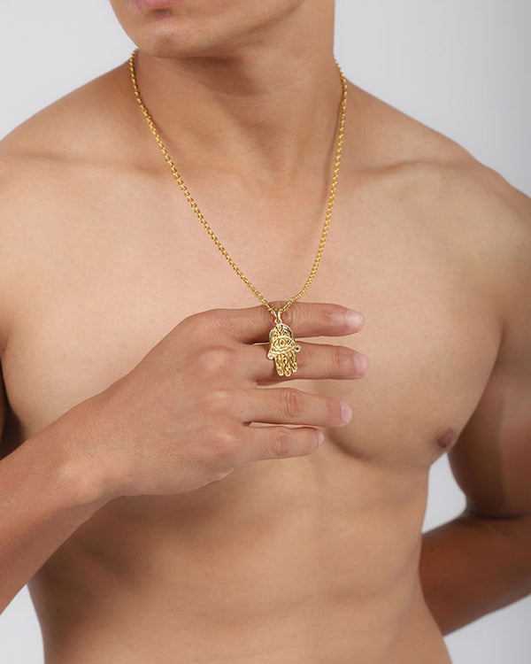 Gold Plated Hand pendant Necklace